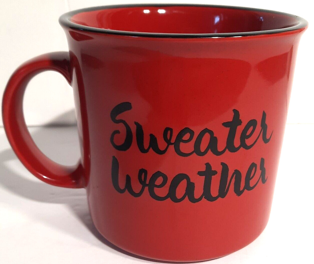 Sweater Weather Mug Red Harvey West BIG! 17.35oz. Winter Coffee Bar Decor